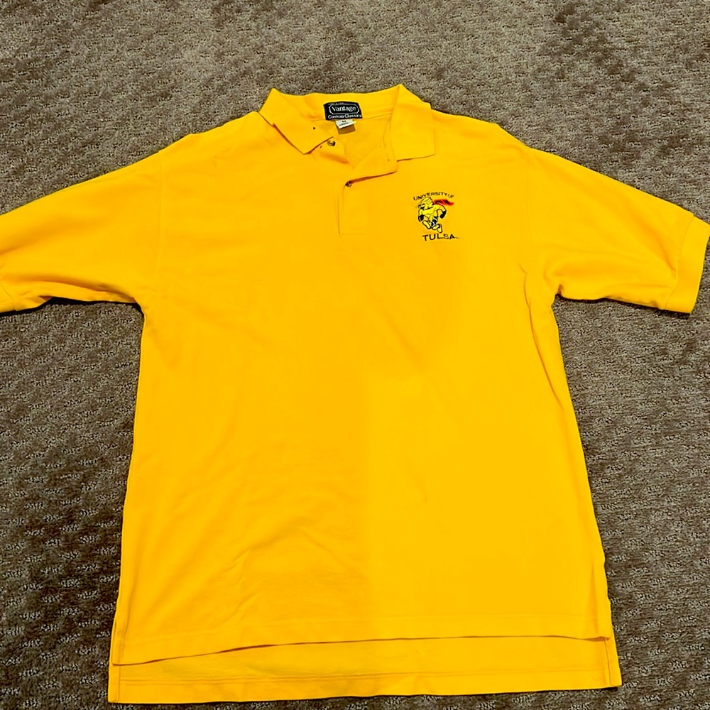 vintage tulsa university collard shirt